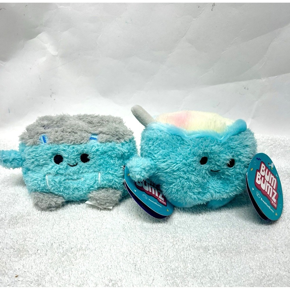 Bum Bumz Lot of 2-4.5" Blue Plush Toys Olan Cyrus (D6)